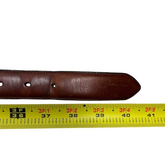 Leather Woven Belt Men's Brown 36" / 90 Oil Tan Cowhide Solid Brass Buckle - Picture 10 of 16